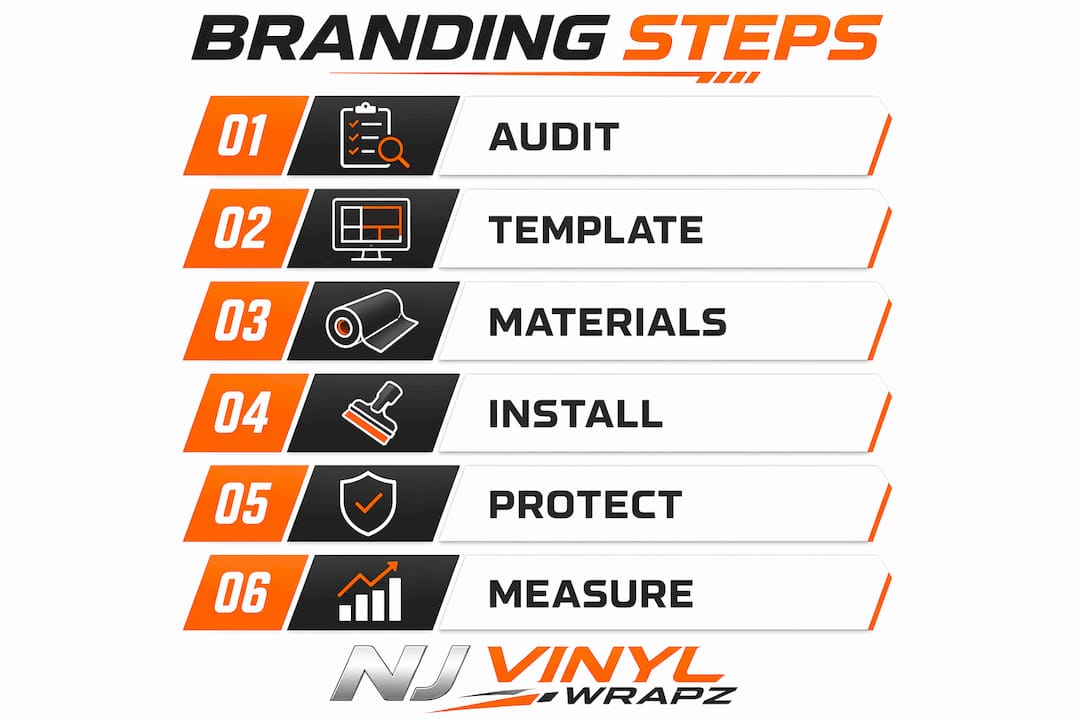 Step-by-step infographic of fleet branding process