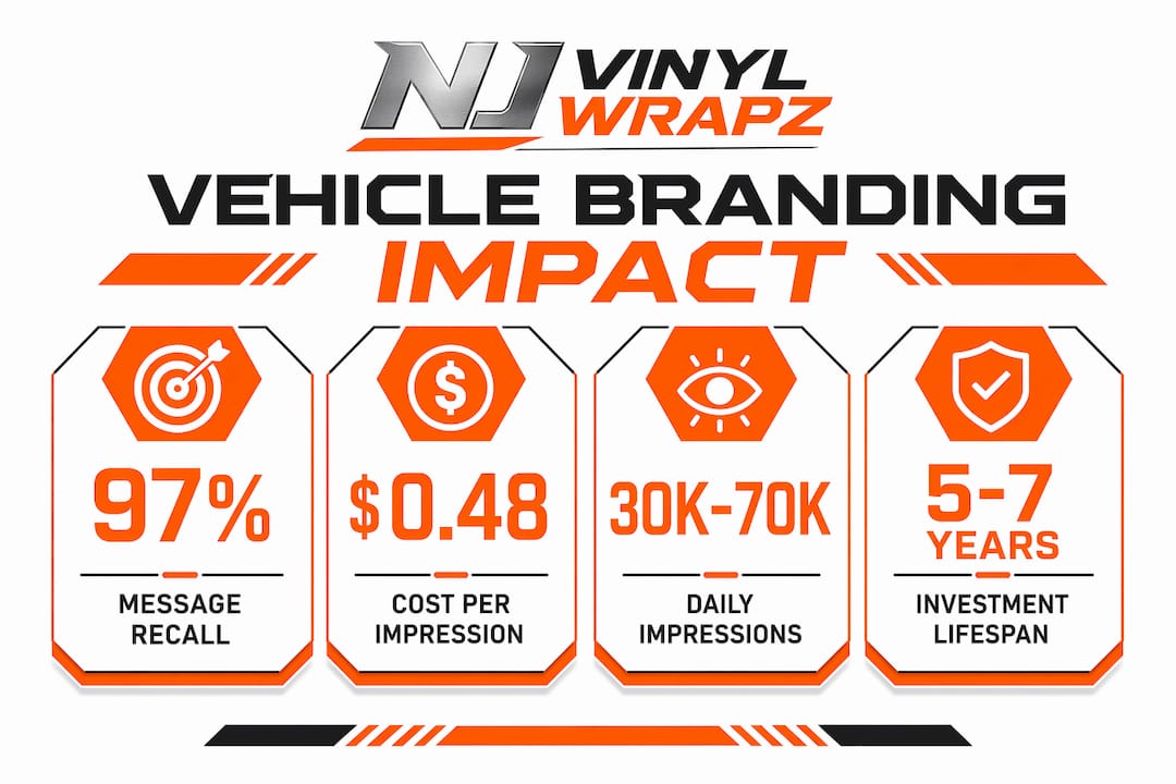 Infographic showing vehicle branding marketing statistics