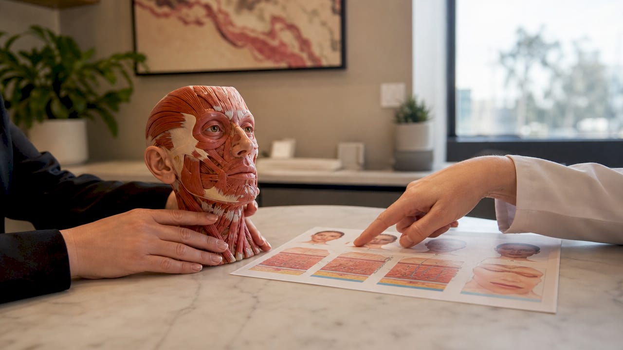 Hands with skin model and chart comparison