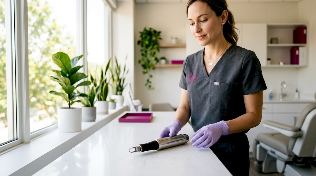 Fractional laser device ready for skin treatment