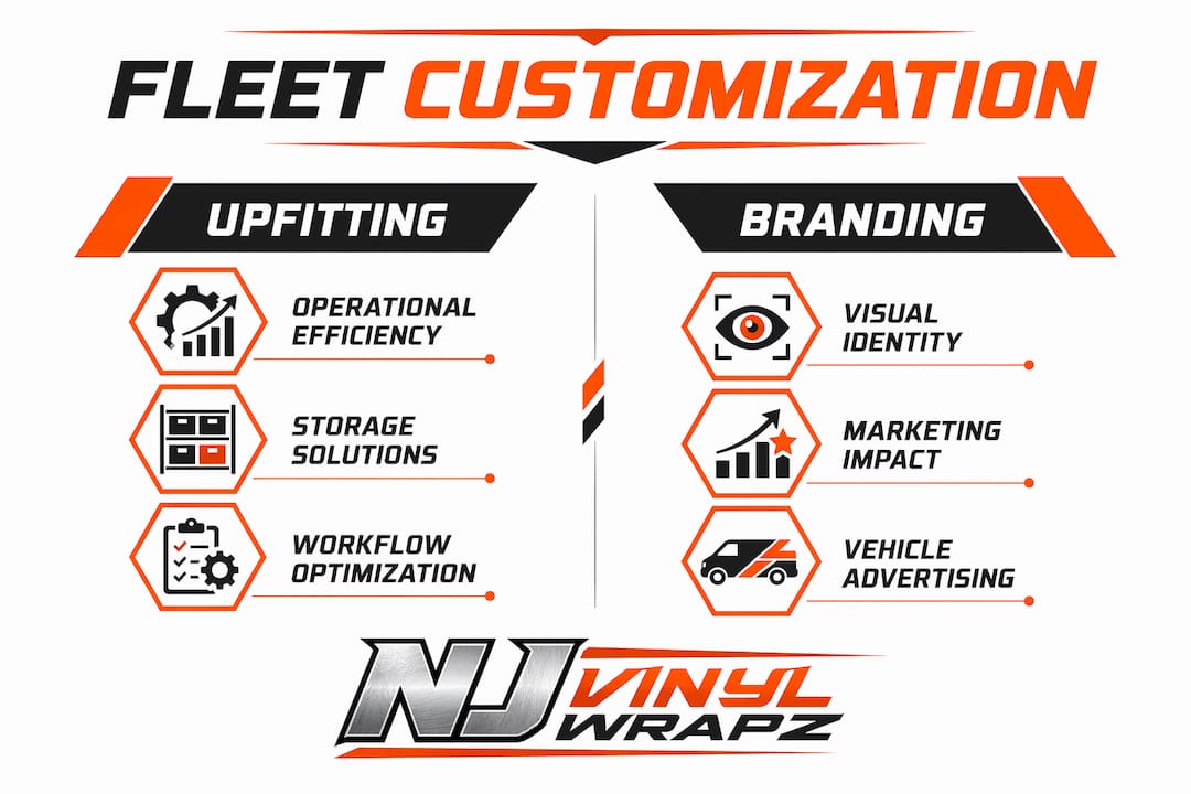 Infographic comparing fleet upfitting and branding