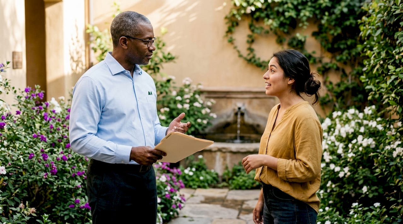 Physician and patient discussing diagnosis
