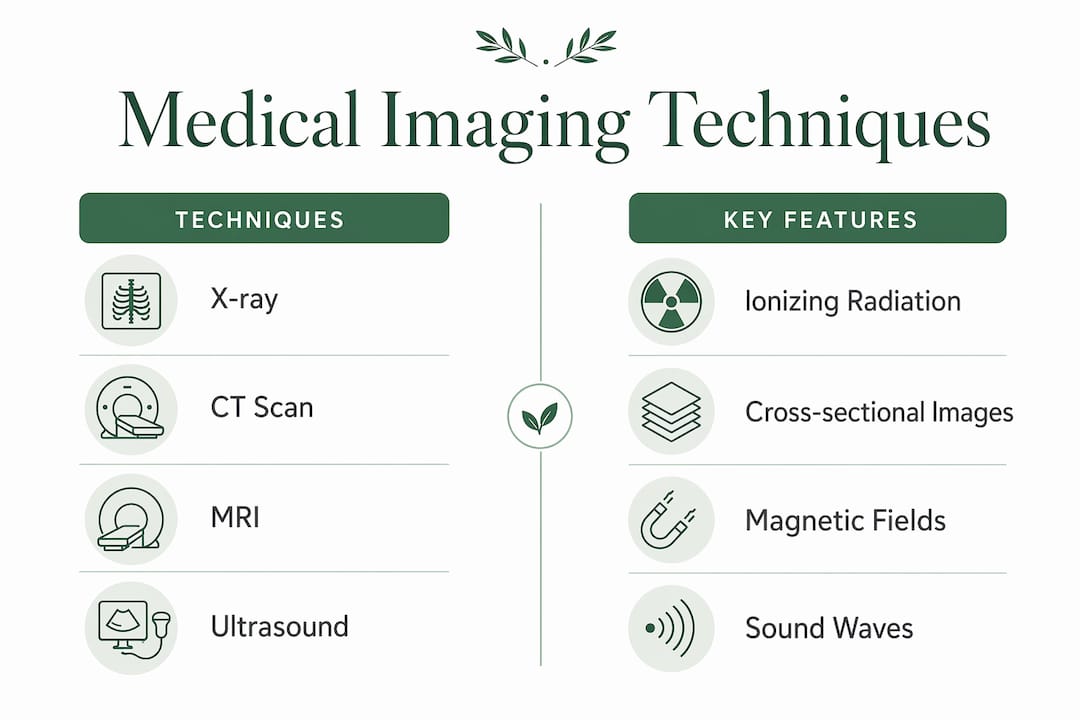 Infographic comparing medical imaging techniques