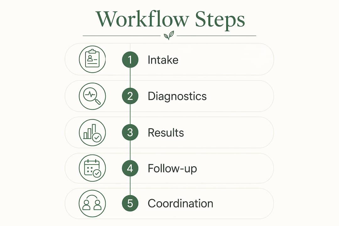 Infographic outlining cardiopulmonary workflow steps