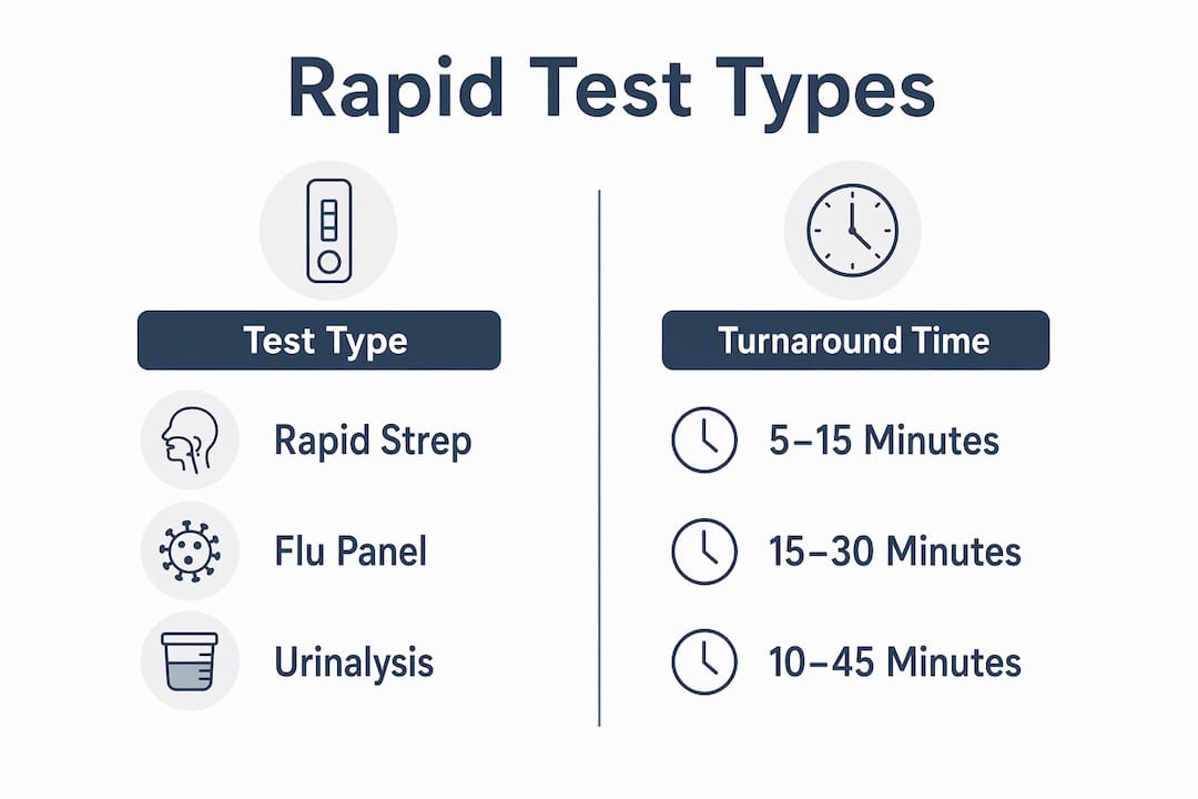 Infographic comparing rapid test types and times