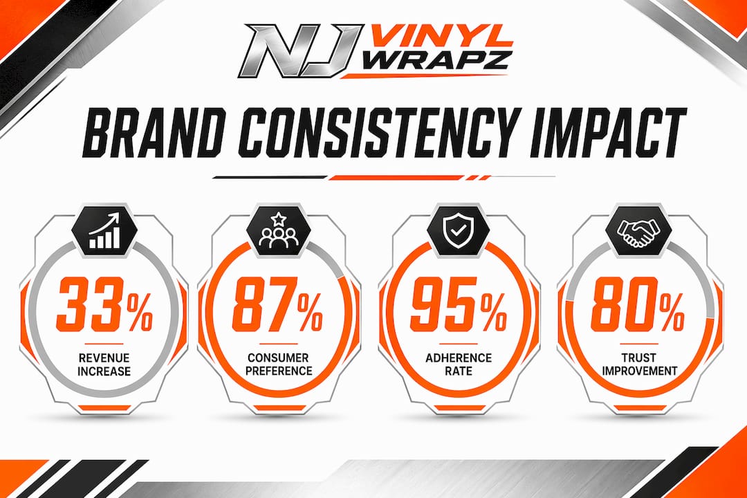 Infographic showing key brand consistency statistics
