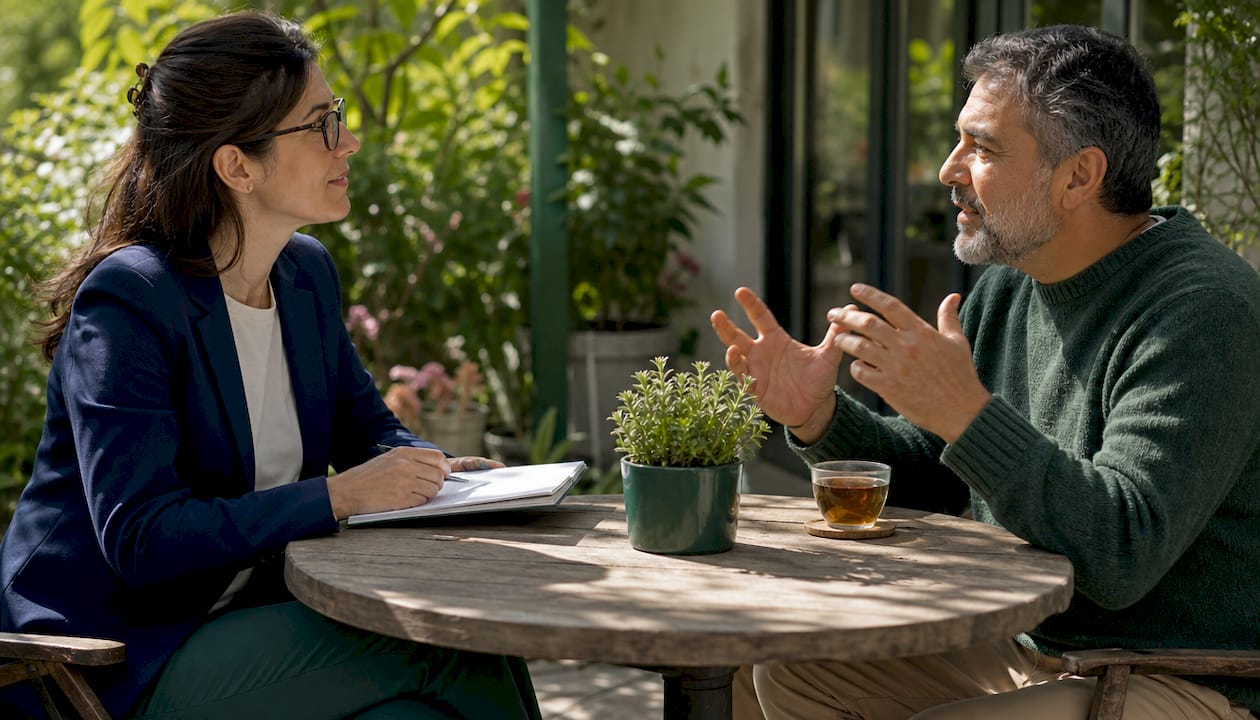 Doctor consulting patient about chronic condition