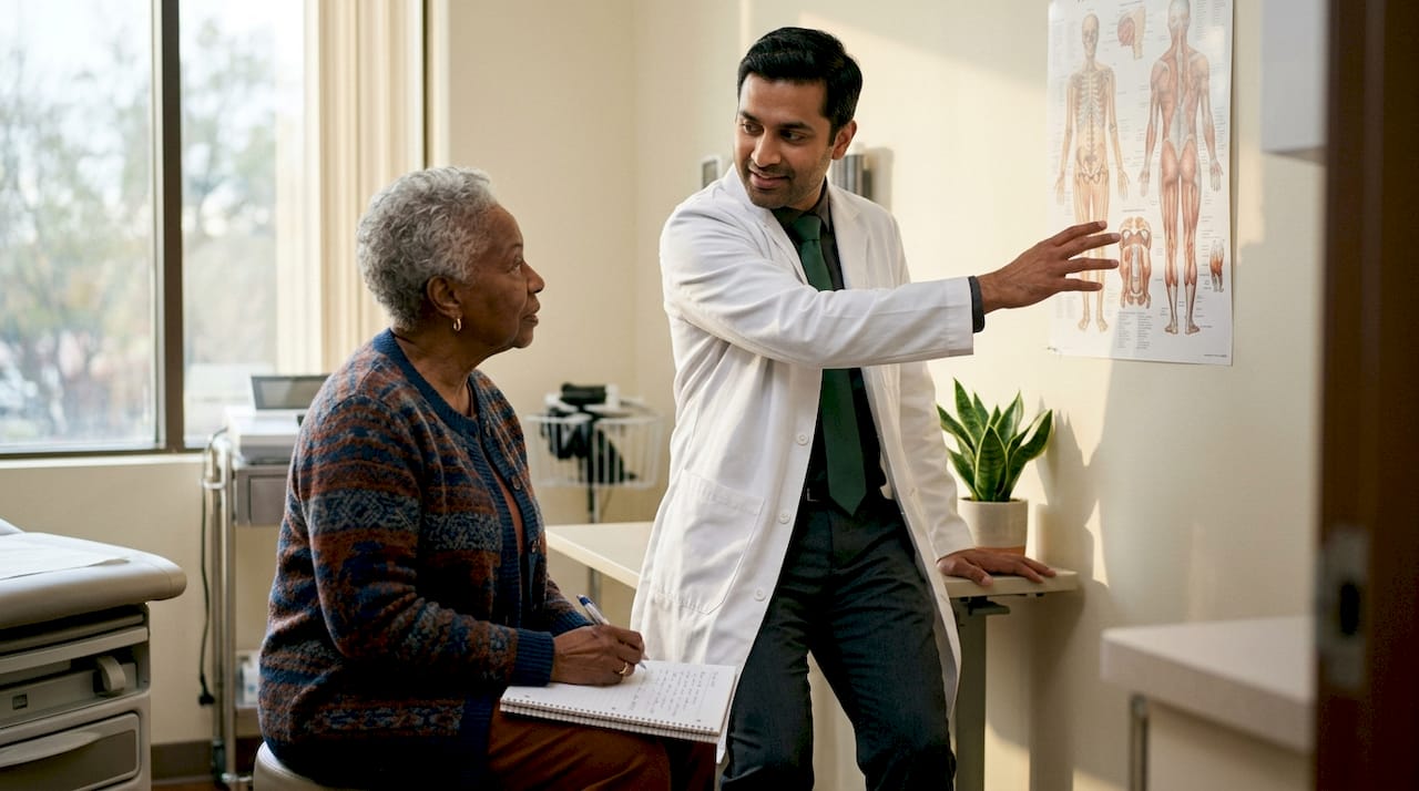 Doctor explaining instructions to patient