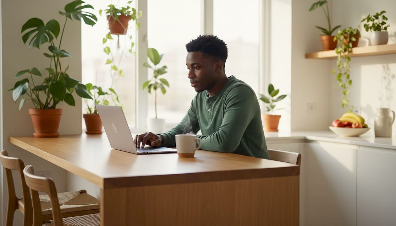 Hands typing on laptop for telehealth check