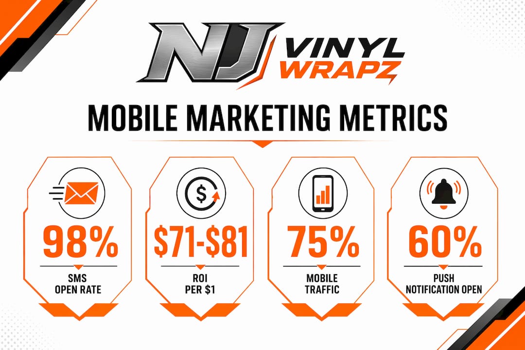 Infographic showing key mobile marketing statistics