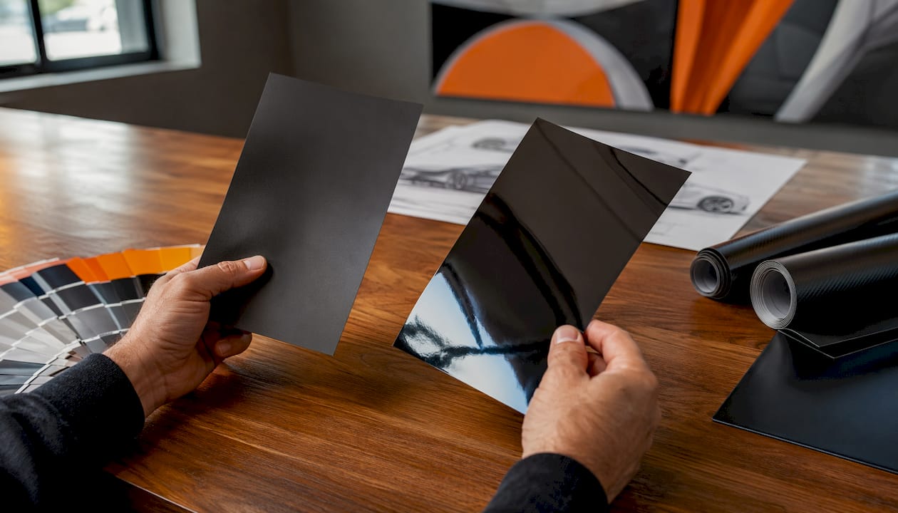Comparing cast and calendared vinyl wrap samples