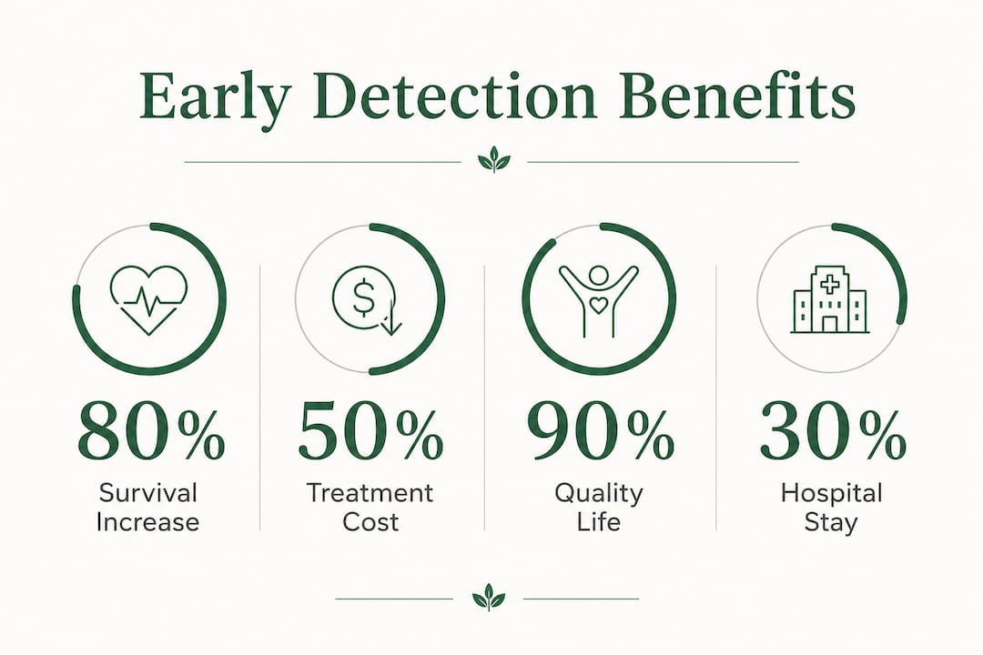 Infographic showing early detection benefits with key statistics