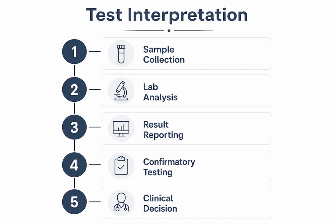 Infographic showing 1,3 beta D-glucan test process and interpretation