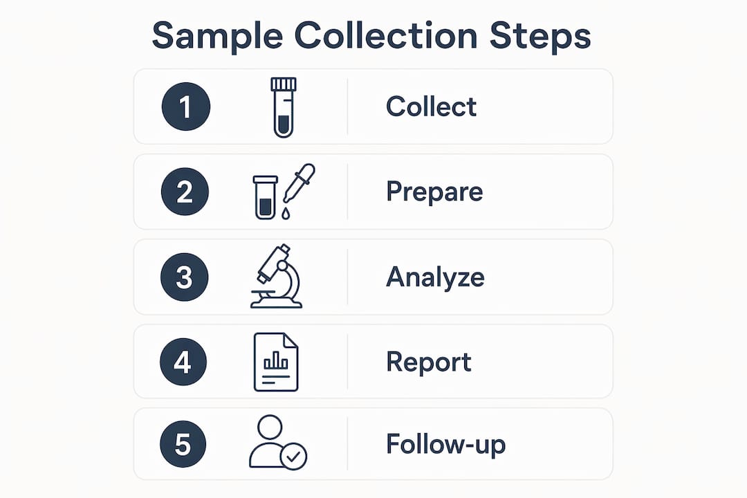 Infographic showing molecular testing sample collection steps