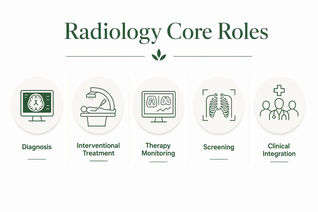 Infographic showing radiology core roles
