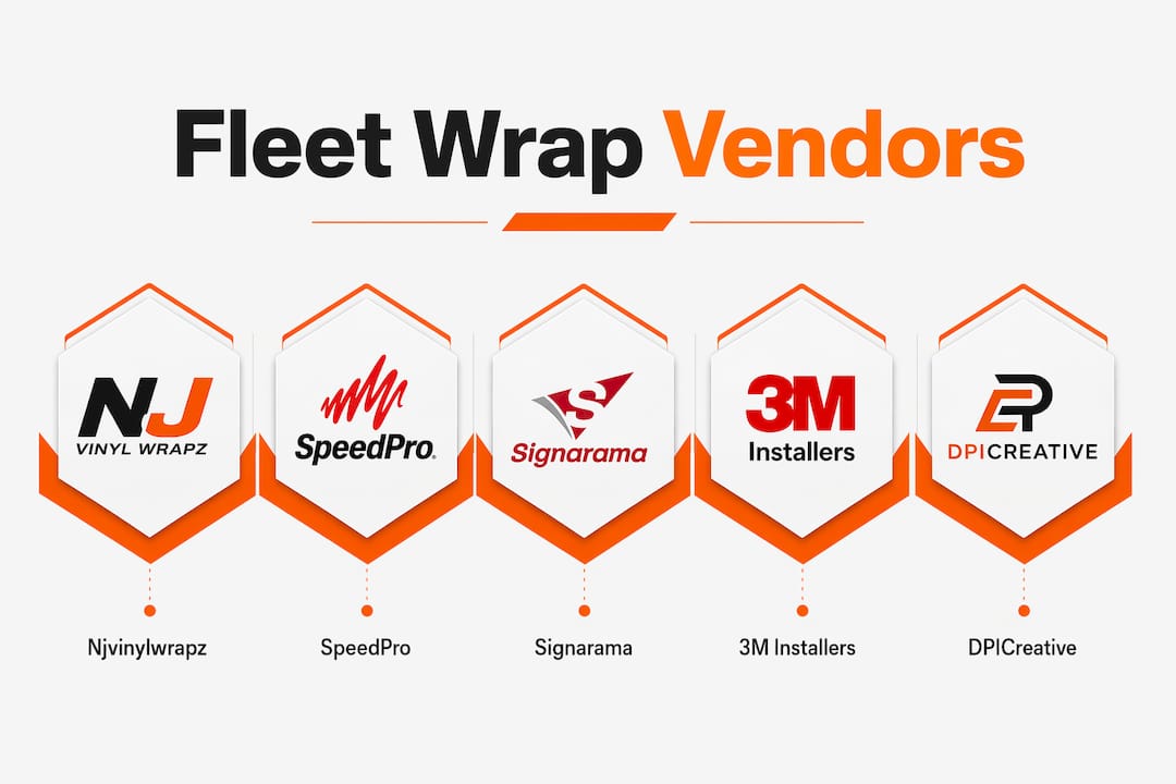 Hierarchy infographic of top fleet wrap vendors