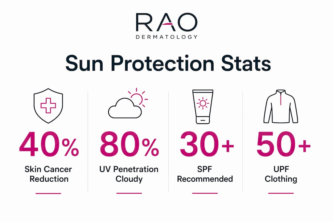 Infographic showing key sun protection statistics