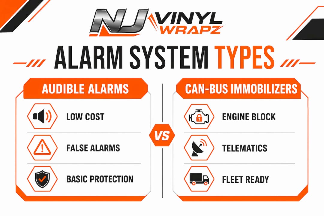 Comparison of car alarm types for fleets