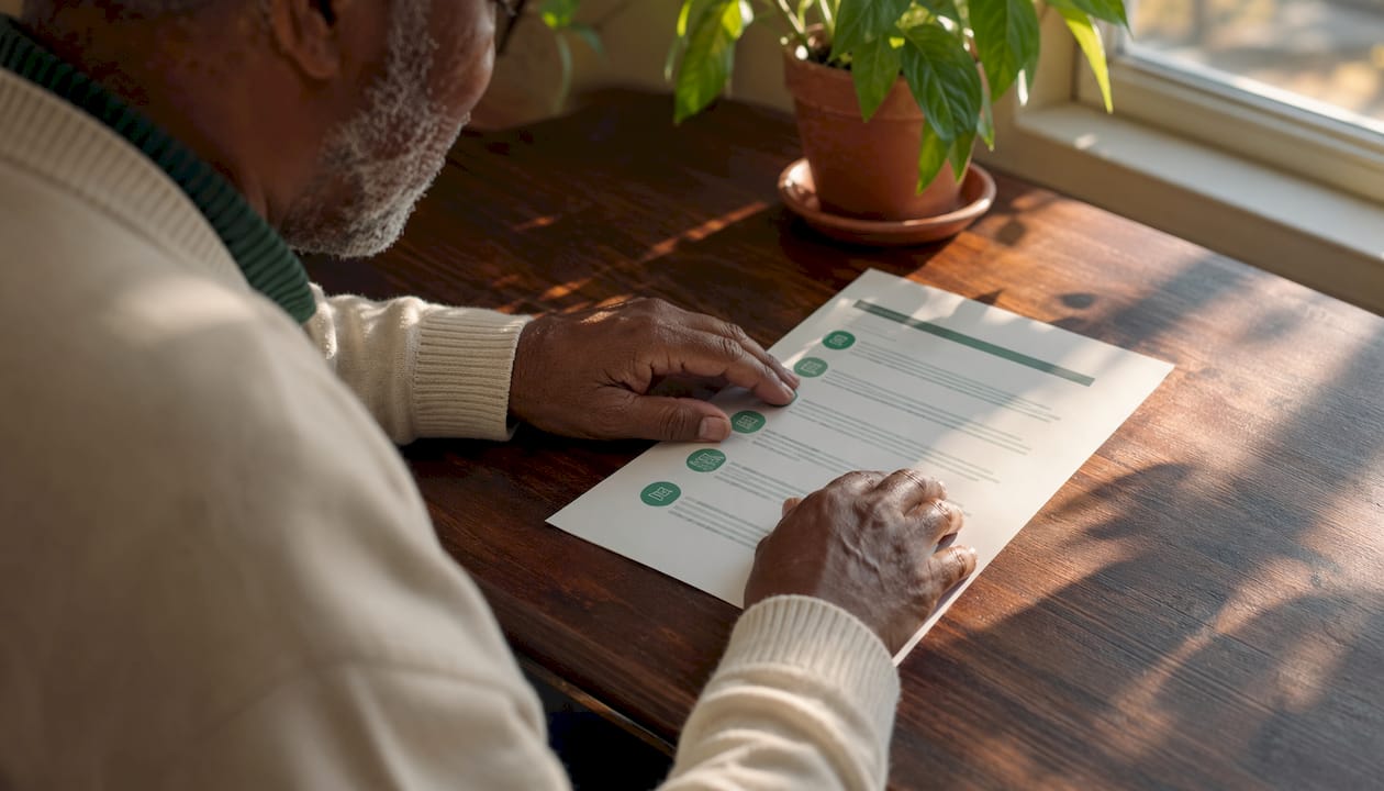 Hands holding checklist of lung care red flags