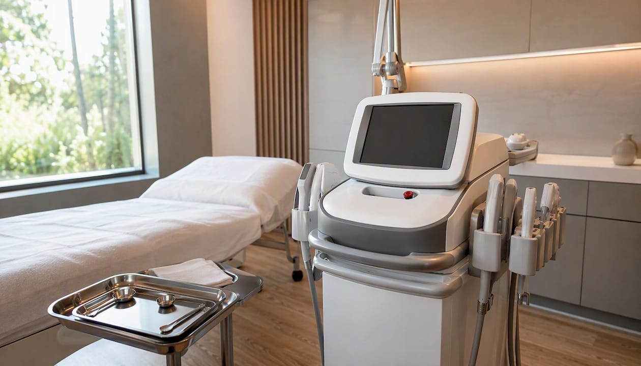 Laser treatment device in clinical room
