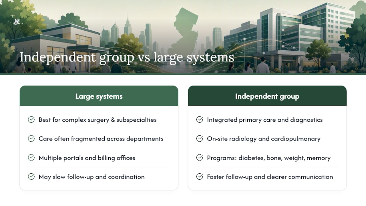 What makes an independent medical group worth considering — overview diagram
