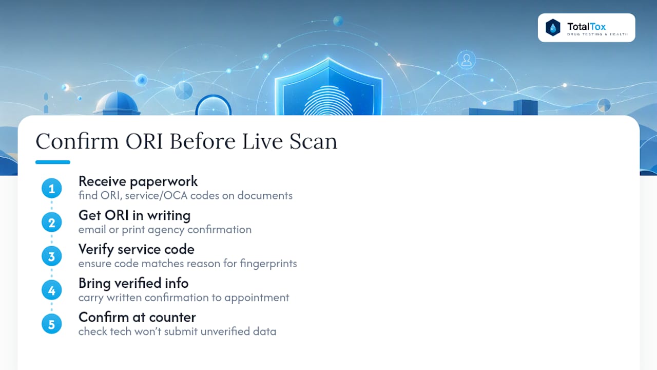 Step-by-step ORI verification workflow diagram
