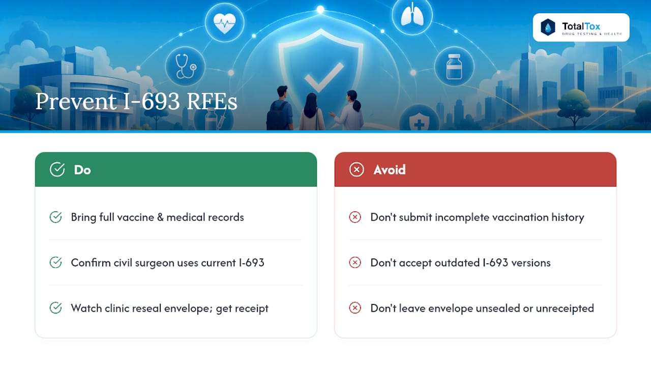 Checklist of common I-693 RFE reasons