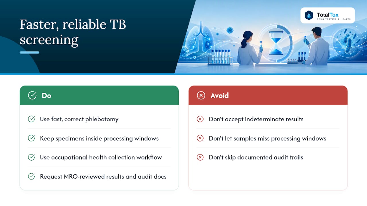 A Faster Path to Reliable TB Screening Results — overview diagram