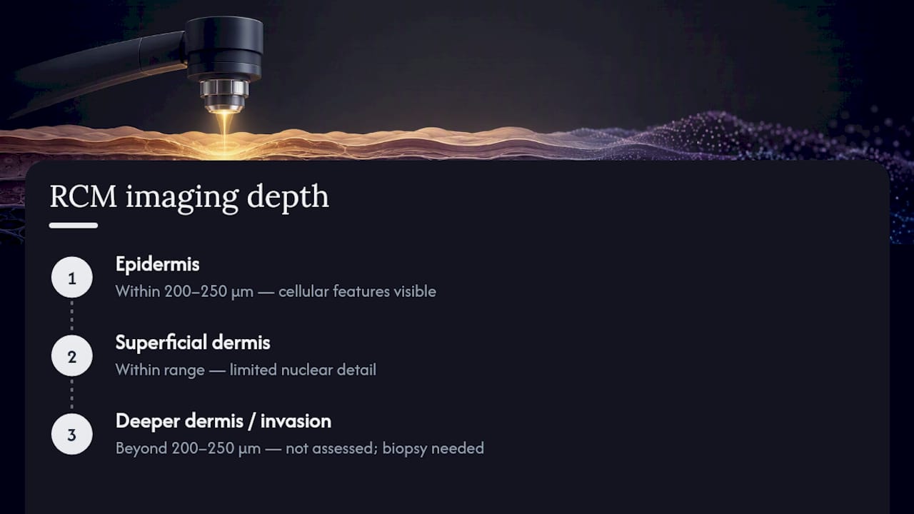 RCM imaging depth versus deeper tumor