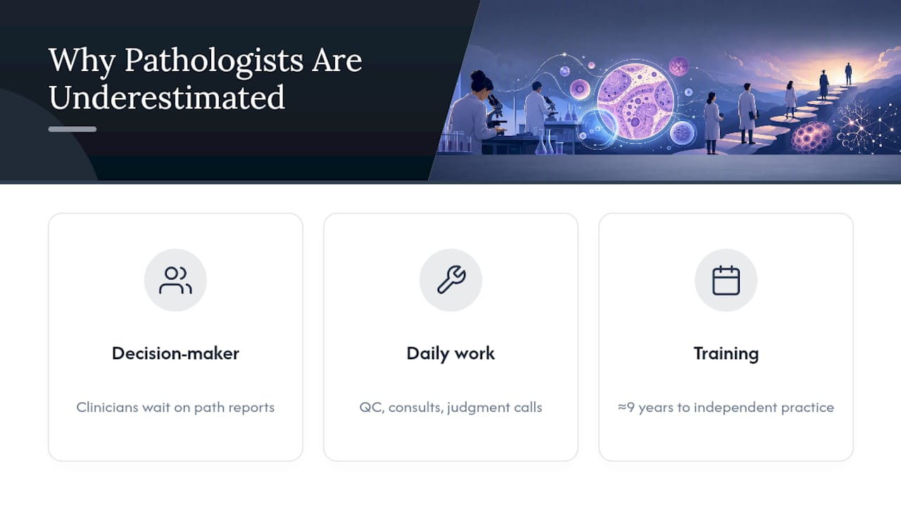Why the Pathologist's Role Gets Underestimated — overview diagram