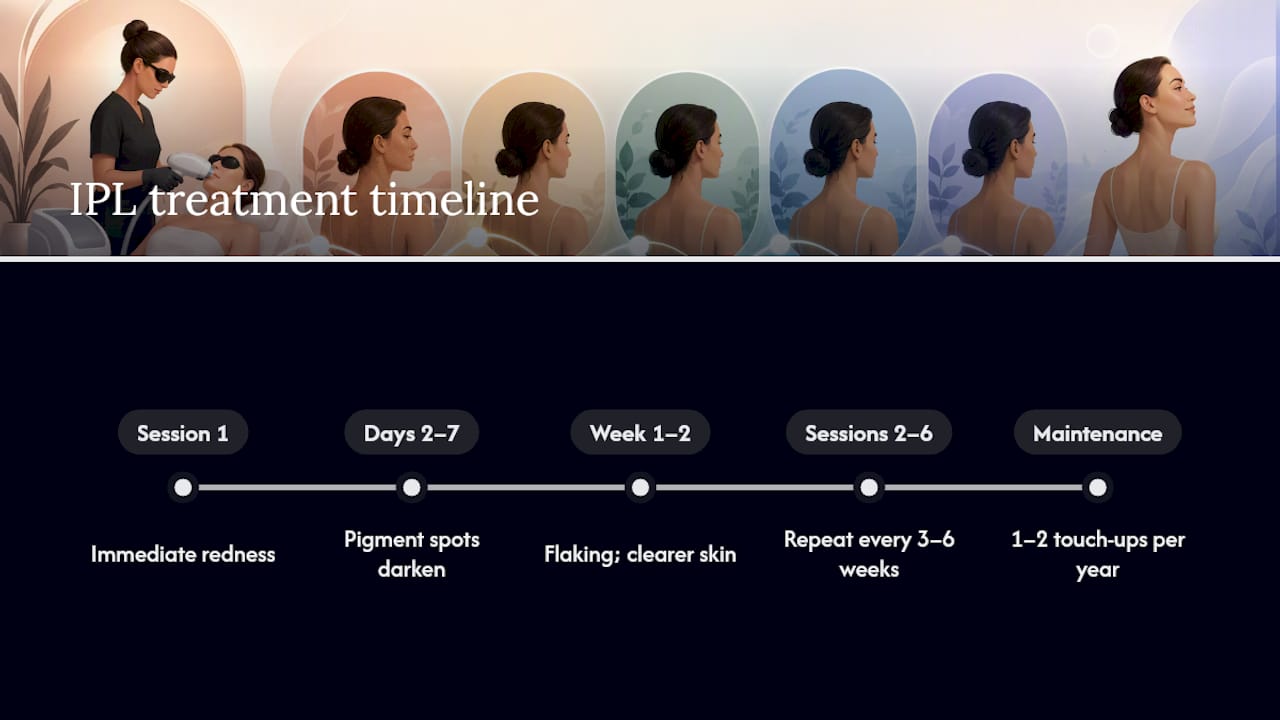 IPL sessions spaced across treatment timeline