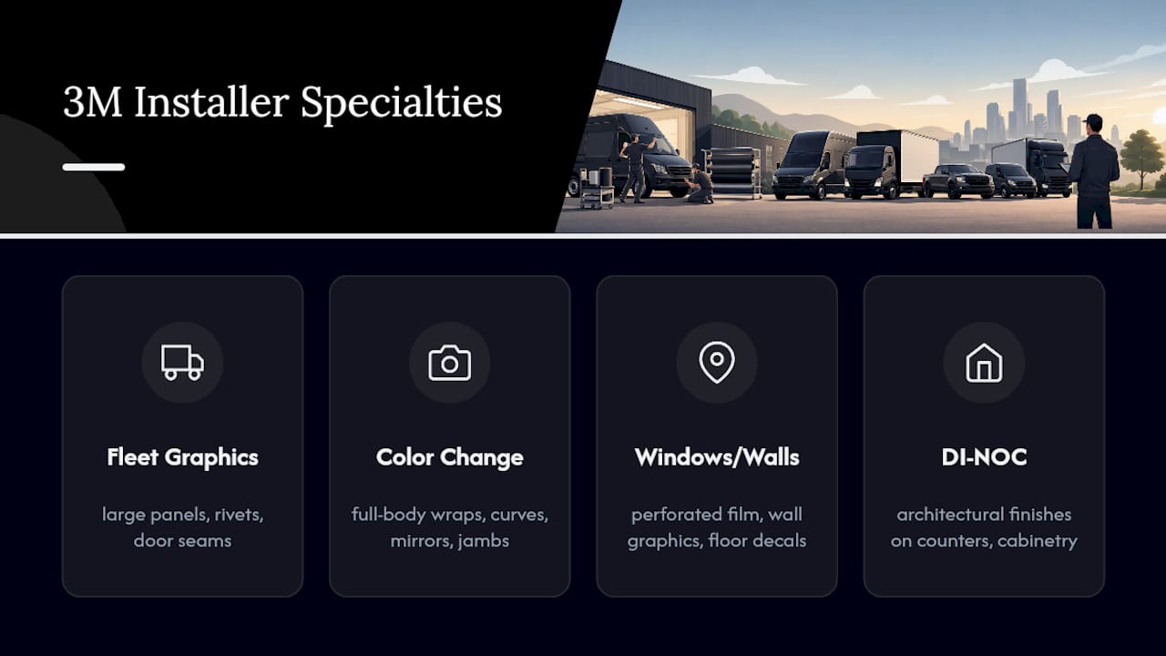 Four installer accreditation specialty categories