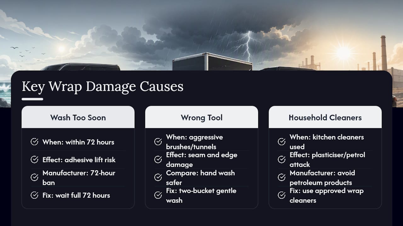 Three main causes of vinyl wrap damage