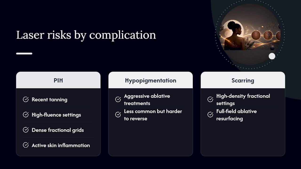 Laser treatment risk factors and pigment complications