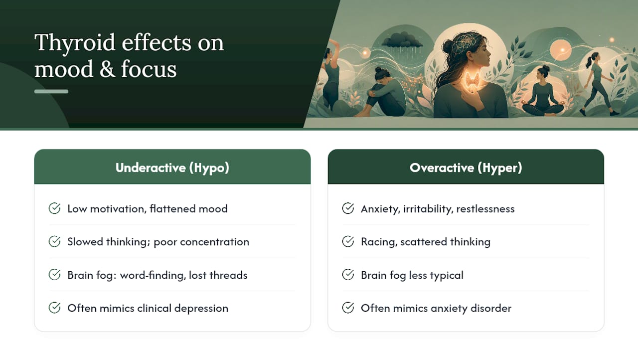 How Thyroid Problems Affect Mood, Memory, and Focus in Women — overview diagram