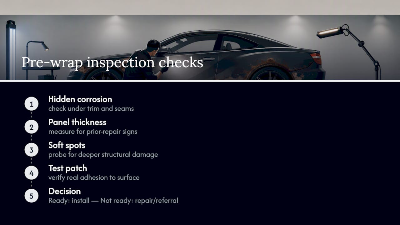 Four checks before wrapping a repaired panel