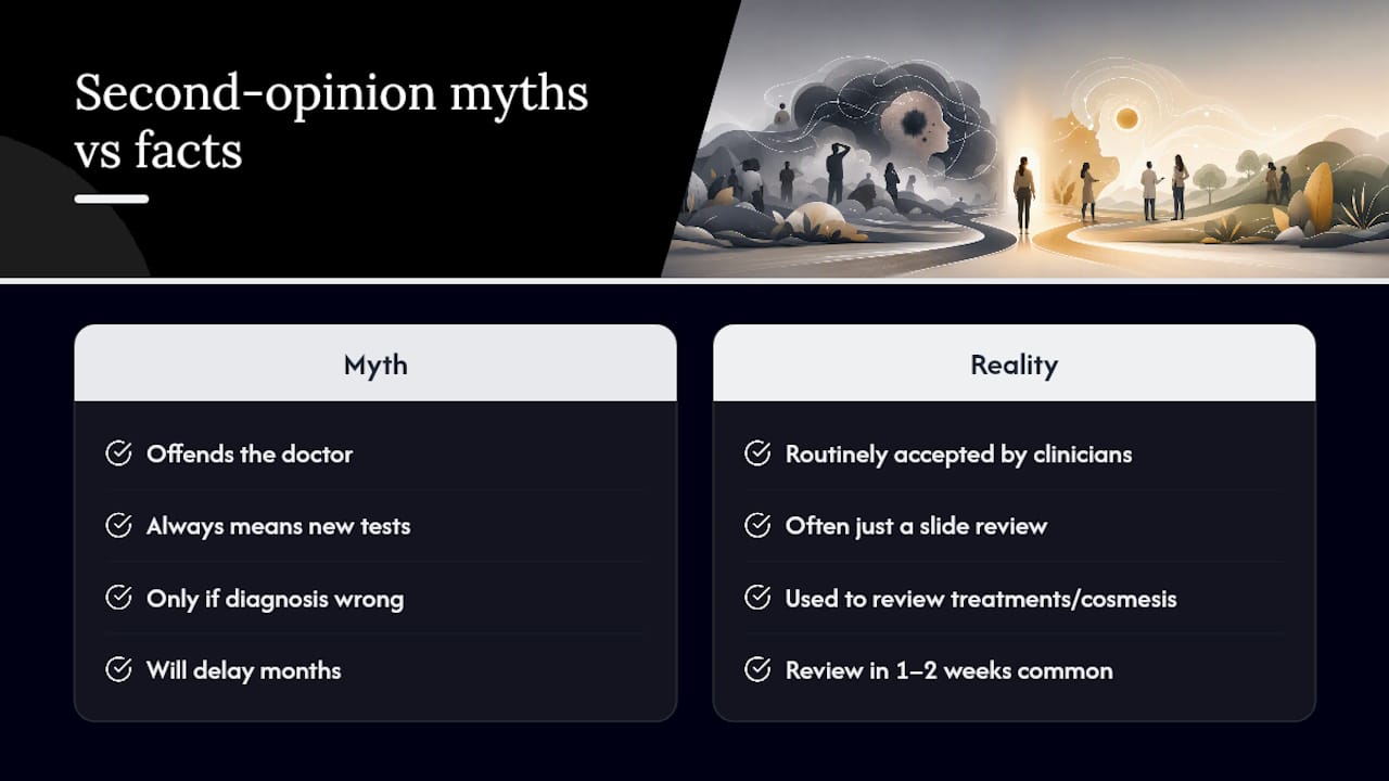 Common Misconceptions About Second Opinions in Skin Cancer — overview diagram