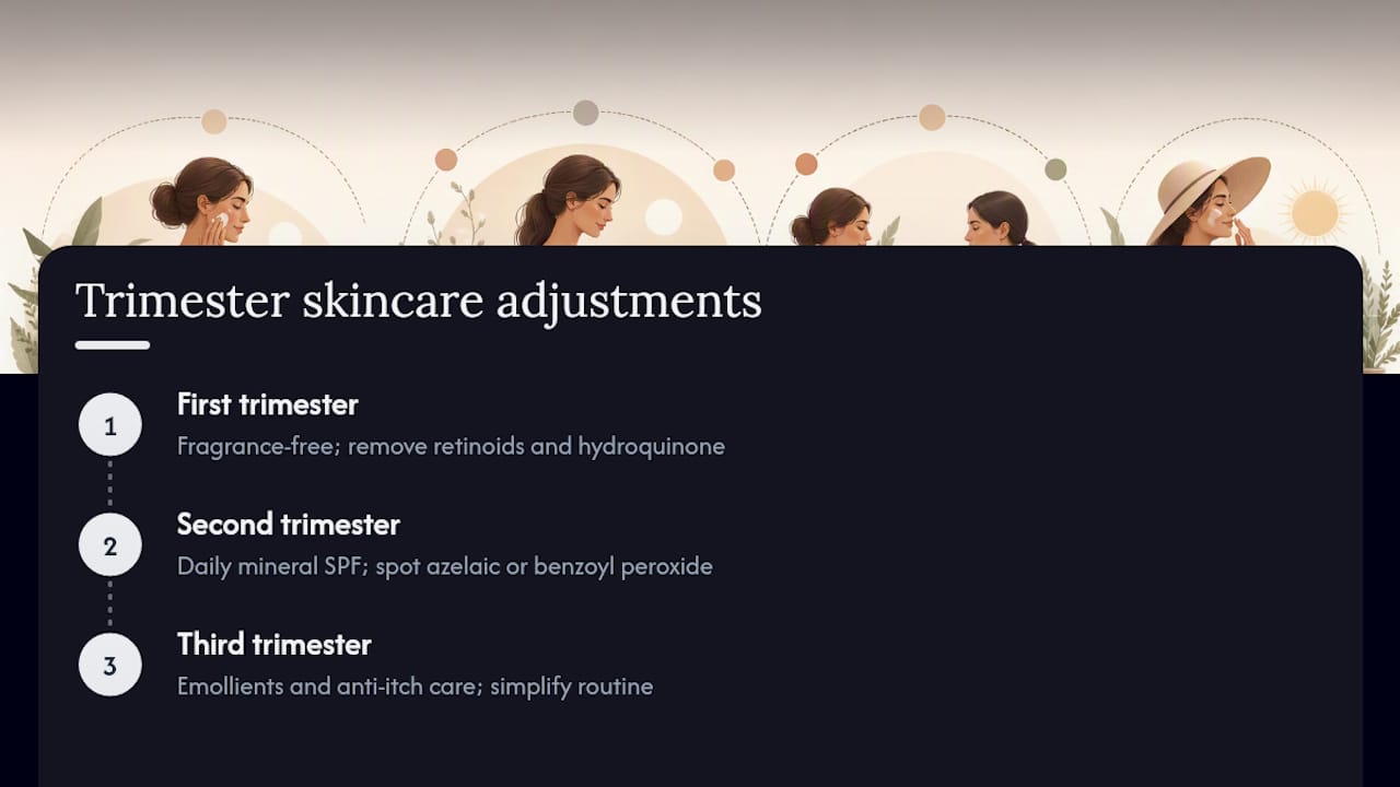 Pregnancy skincare routine by trimester