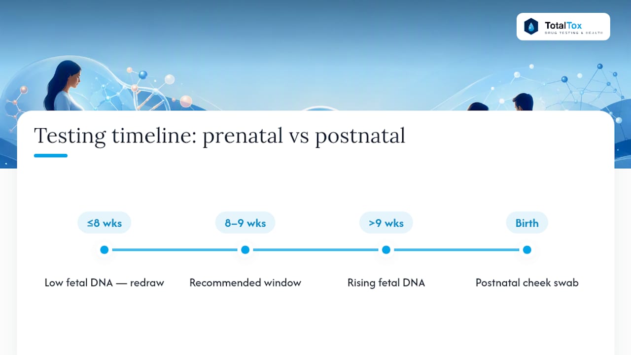 Timeline for prenatal paternity testing windows