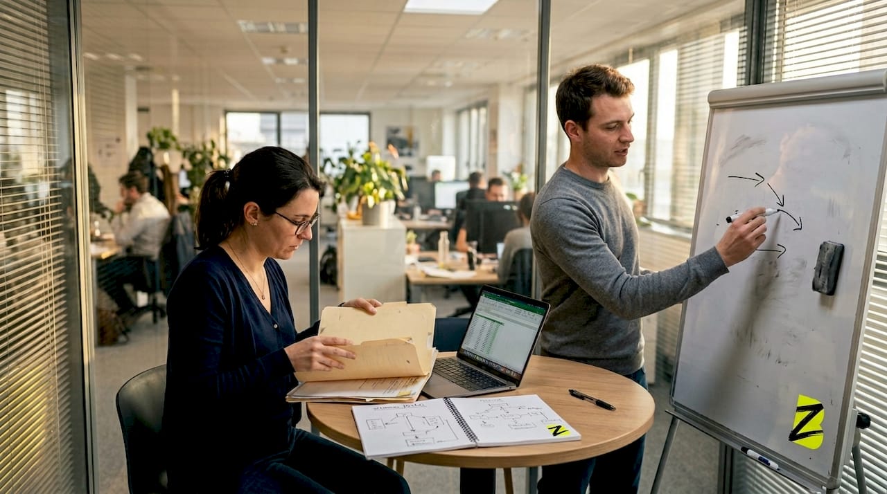 Échange sur les axes de notre stratégie SEO lors d'une réunion en petit comité