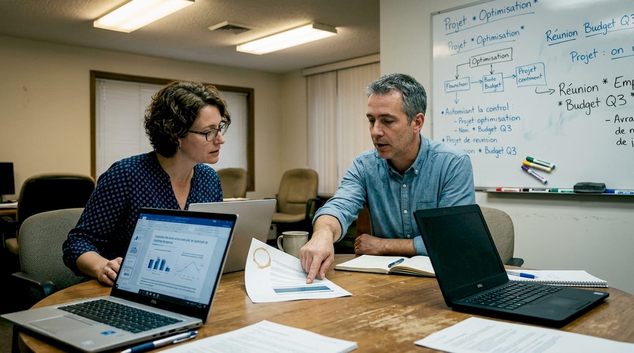 Des collègues échangent autour de la transformation numérique des PME.