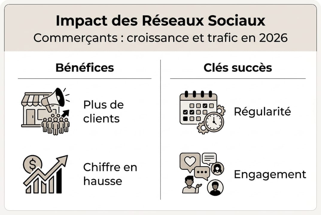 Infographie : quel impact des réseaux sociaux sur l’activité des commerçants ?