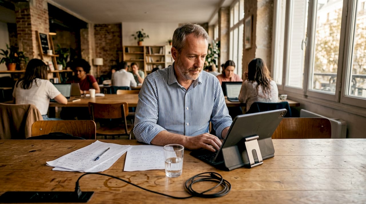 Un entrepreneur qui partage les actualités de sa petite entreprise sur LinkedIn