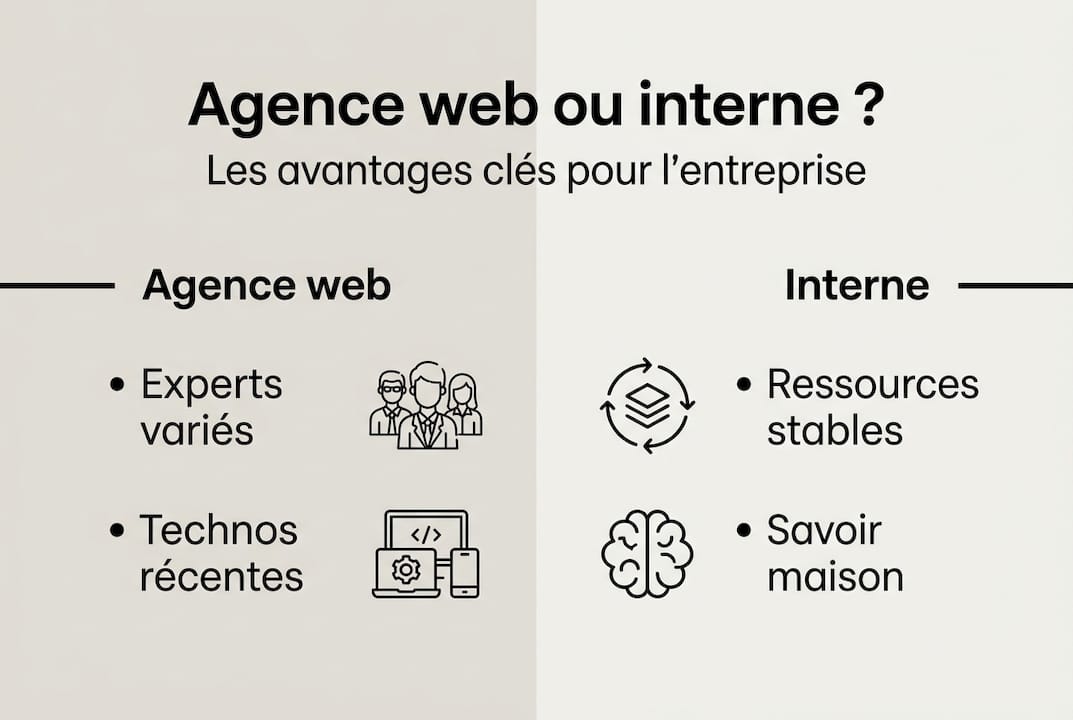 Infographie : pourquoi confier votre projet web à une agence plutôt qu’à une équipe interne ?