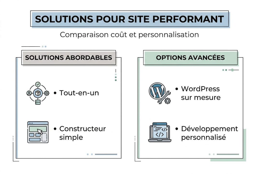 Infographie : quelles solutions web choisir en fonction de votre budget et de vos besoins ?