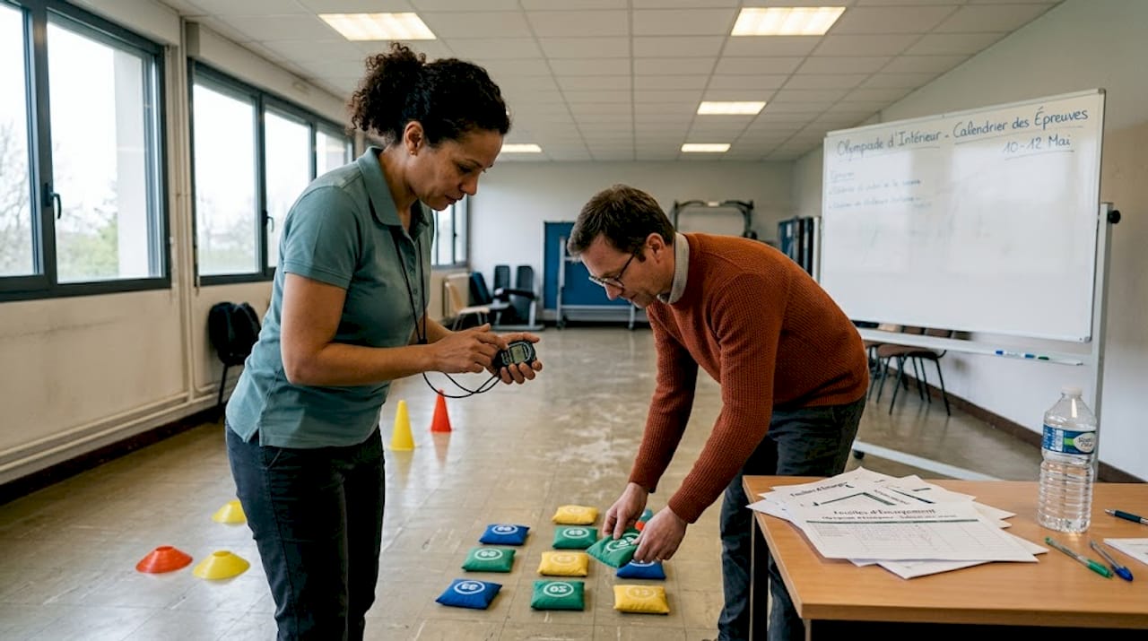 Des professionnels organisent des olympiades en intérieur, créant des jeux ludiques et dynamiques pour animer vos événements.