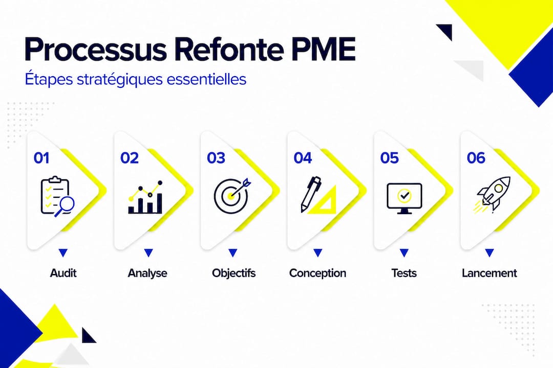 Infographie : les étapes incontournables pour réussir la refonte du site web d’une PME