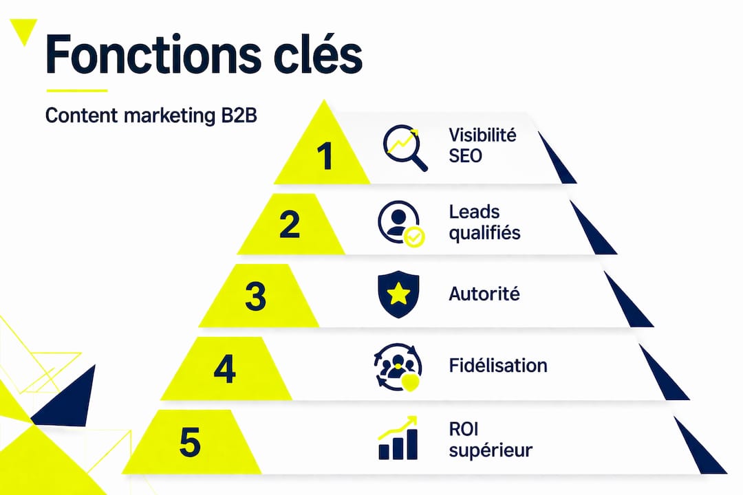 La hiérarchie des fonctions essentielles du marketing de contenu en B2B