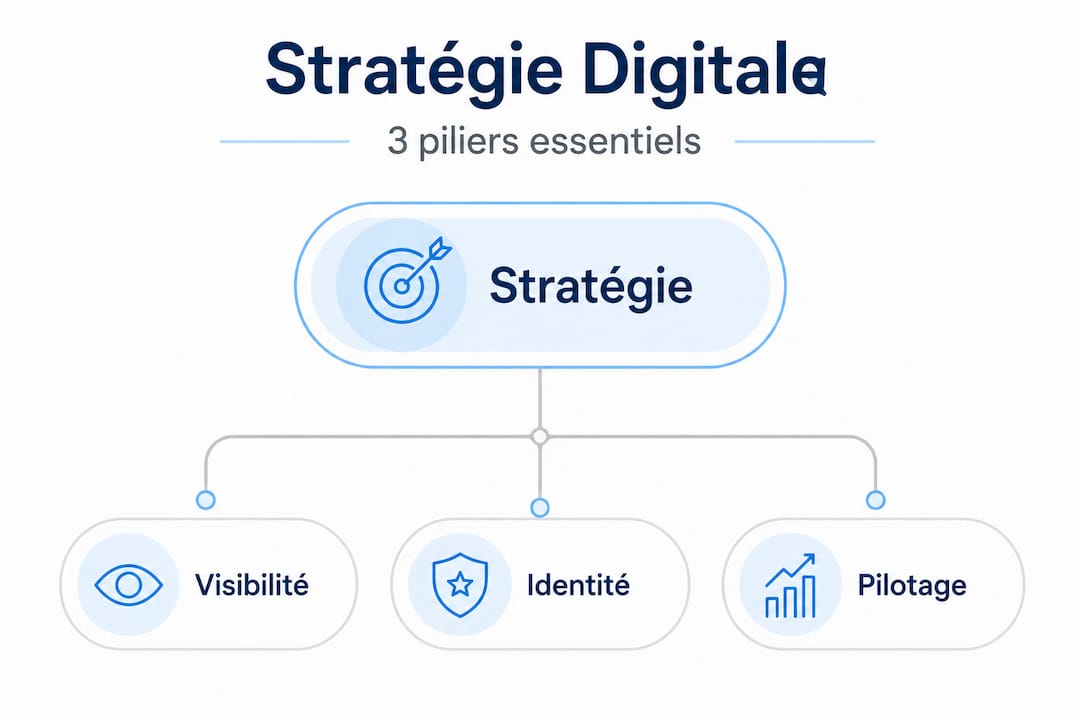 Schéma pyramidal des fondamentaux de la communication digitale