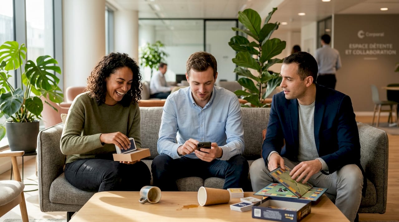 À la fin de l’activité, les collègues prennent le temps de ranger les jeux ensemble.